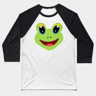 Cute Frog Animal Face Baseball T-Shirt